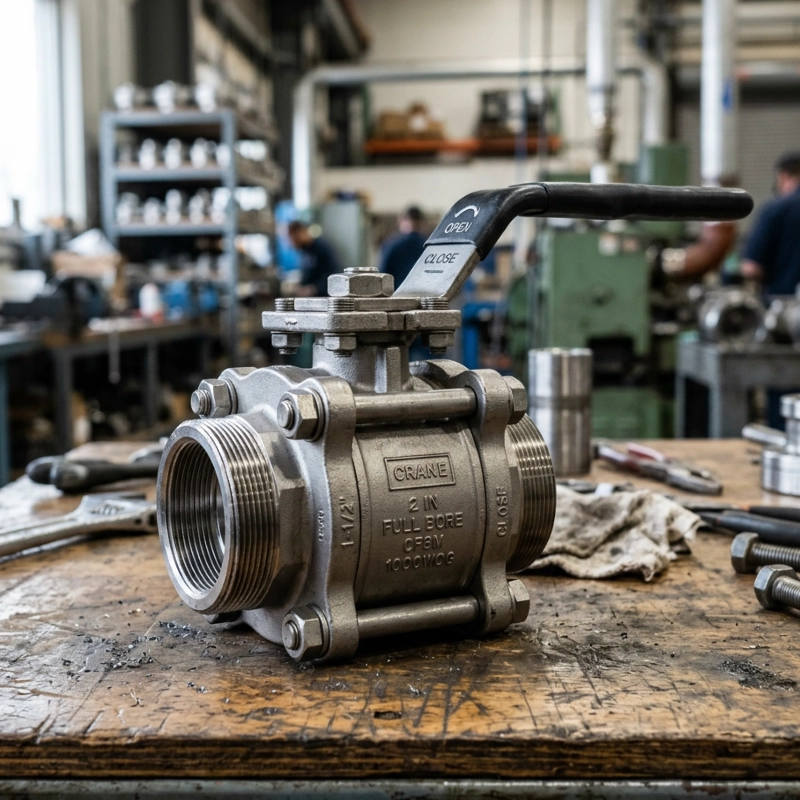 image of an industrial ball valve used in oxygen lancing applications